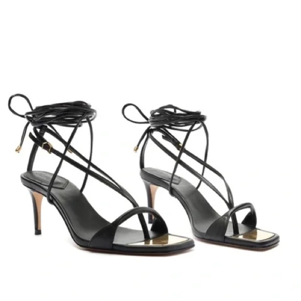 Schultz Vikki black leather heels size 7.5
